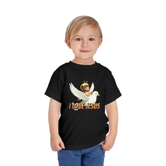 I Love Jesus! Jesus Riding a Dove | Toddler T-Shirt