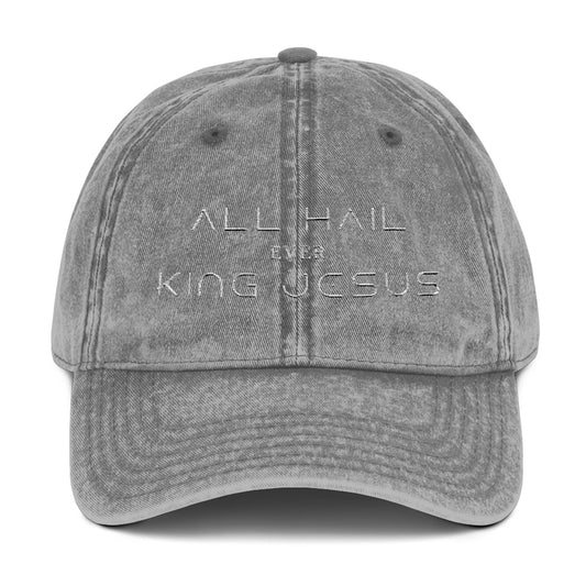 "All Hail King Jesus" - Vintage Embroidered Cap