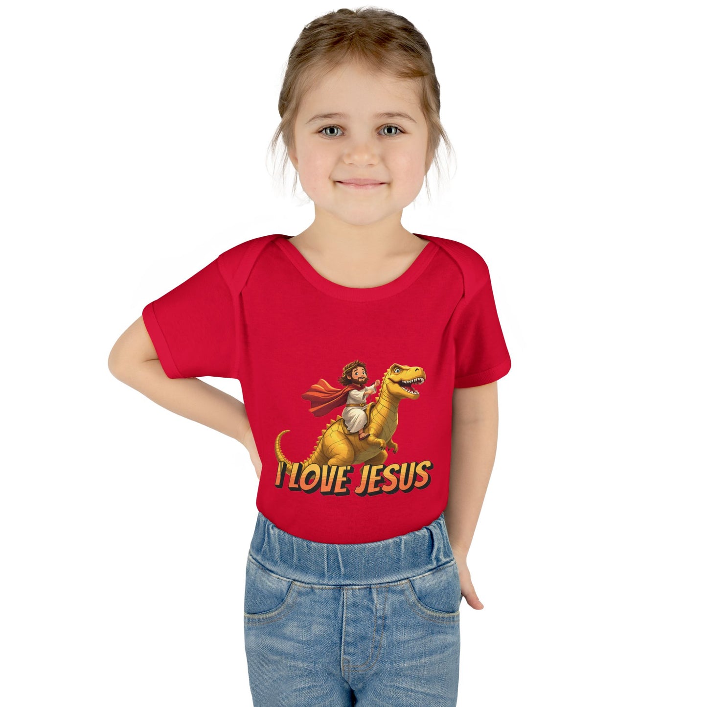I Love Jesus T-Rex Infant Bodysuit - Christian Baby Apparel