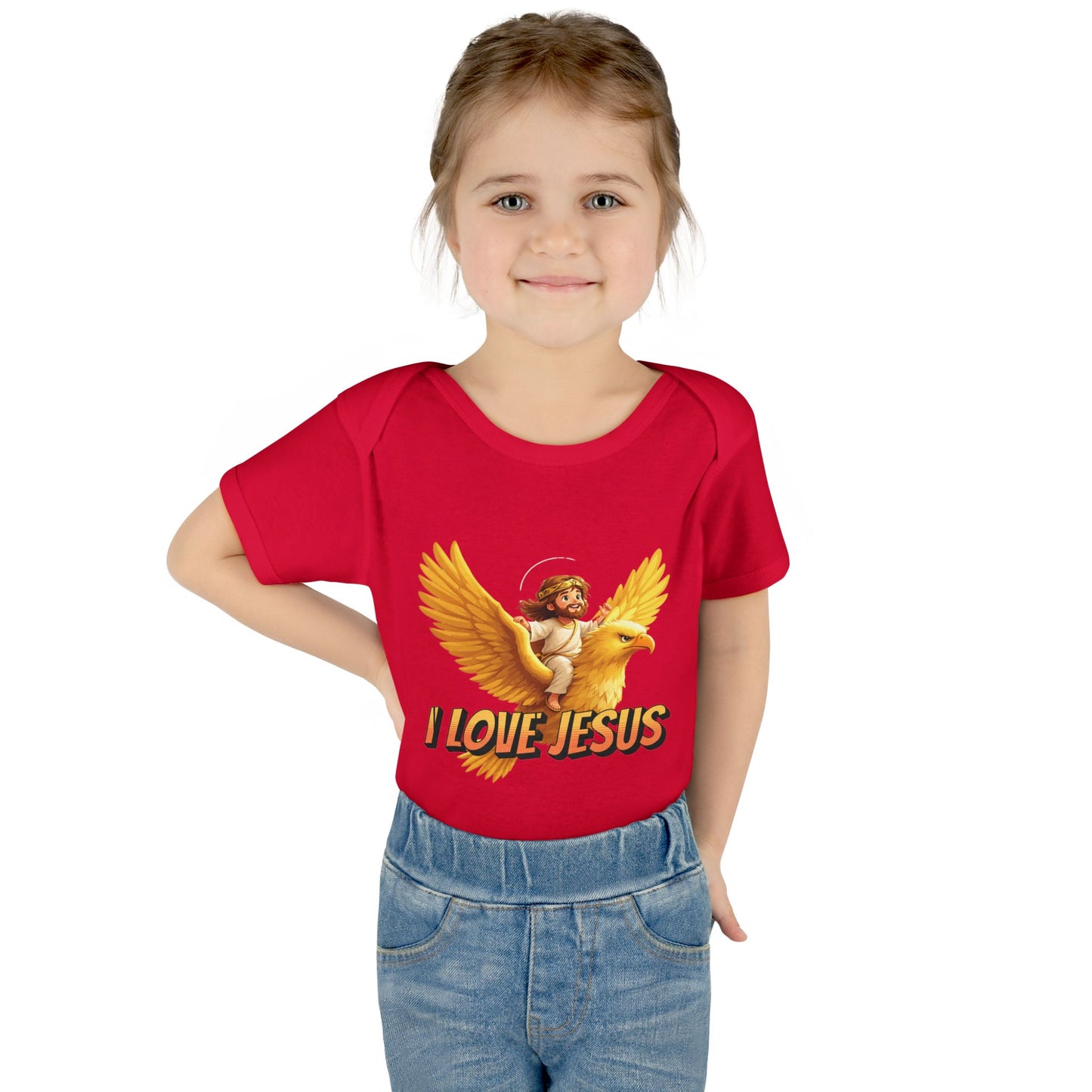 I Love Jesus Eagle Infant Bodysuit - Christian Baby Apparel