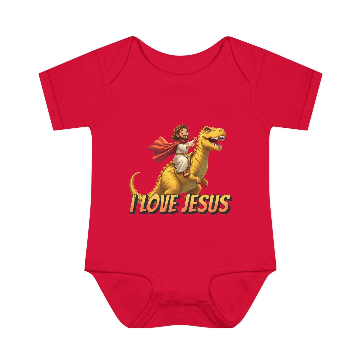 I Love Jesus T-Rex Infant Bodysuit - Christian Baby Apparel