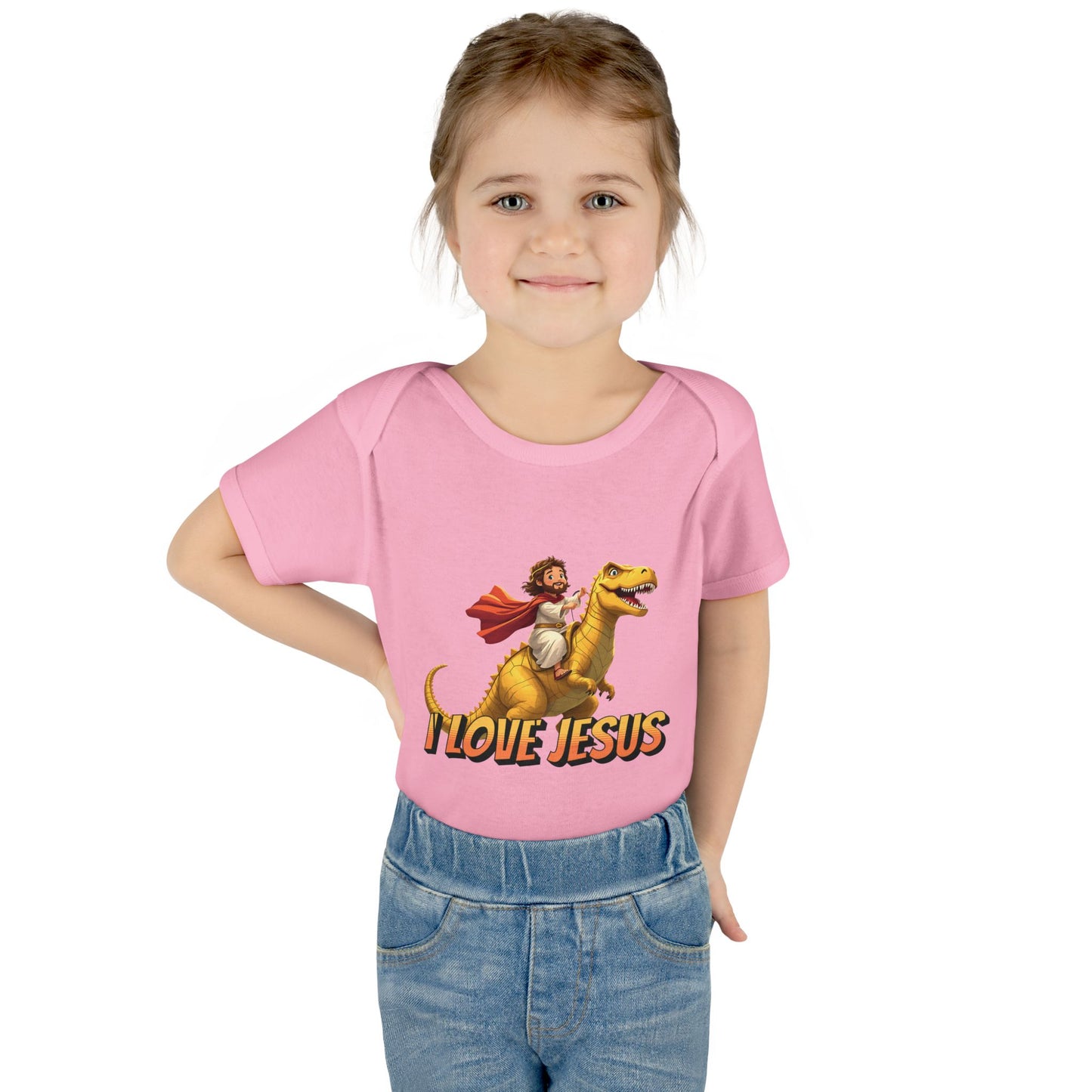 I Love Jesus T-Rex Infant Bodysuit - Christian Baby Apparel
