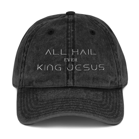 "All Hail King Jesus" - Vintage Embroidered Cap