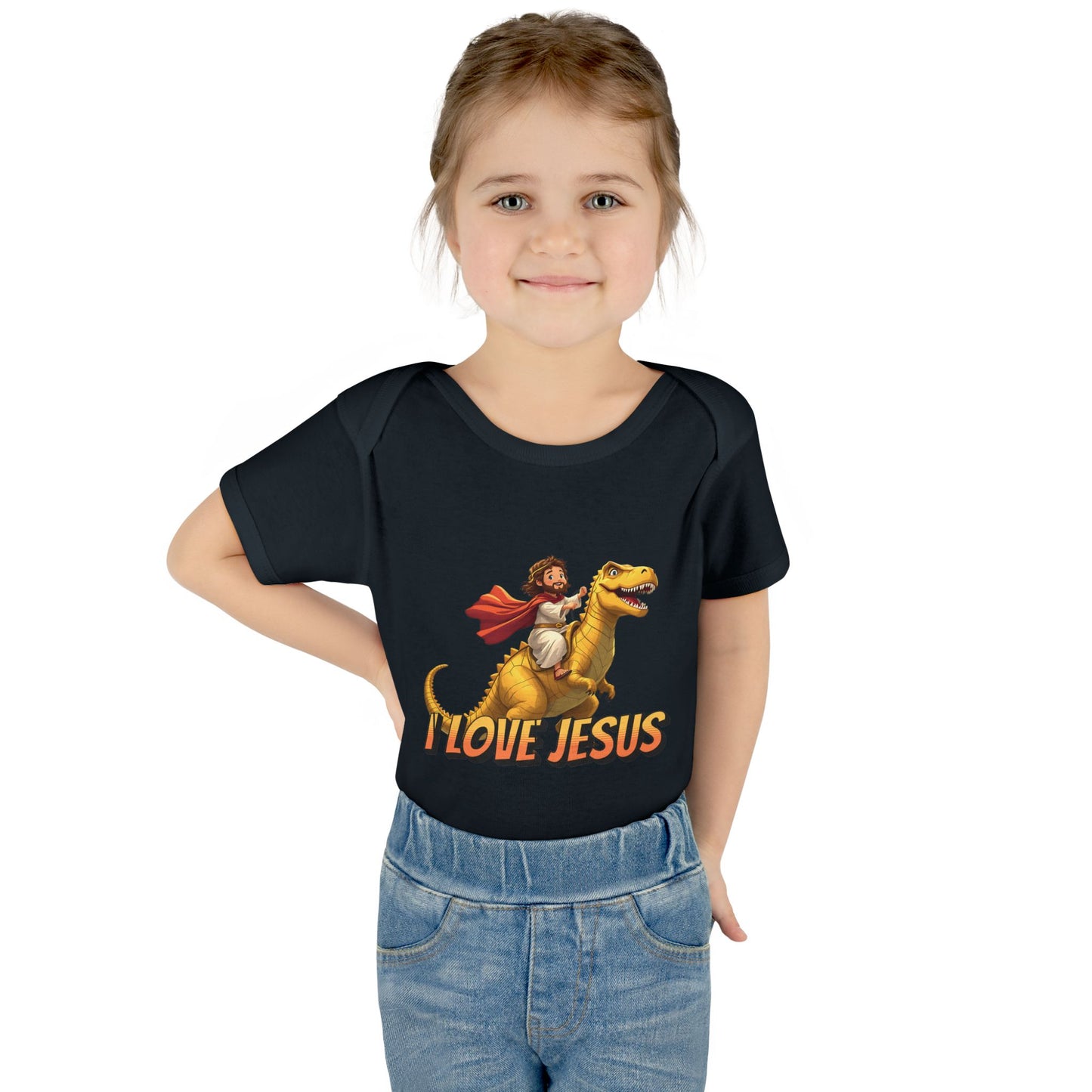 I Love Jesus T-Rex Infant Bodysuit - Christian Baby Apparel