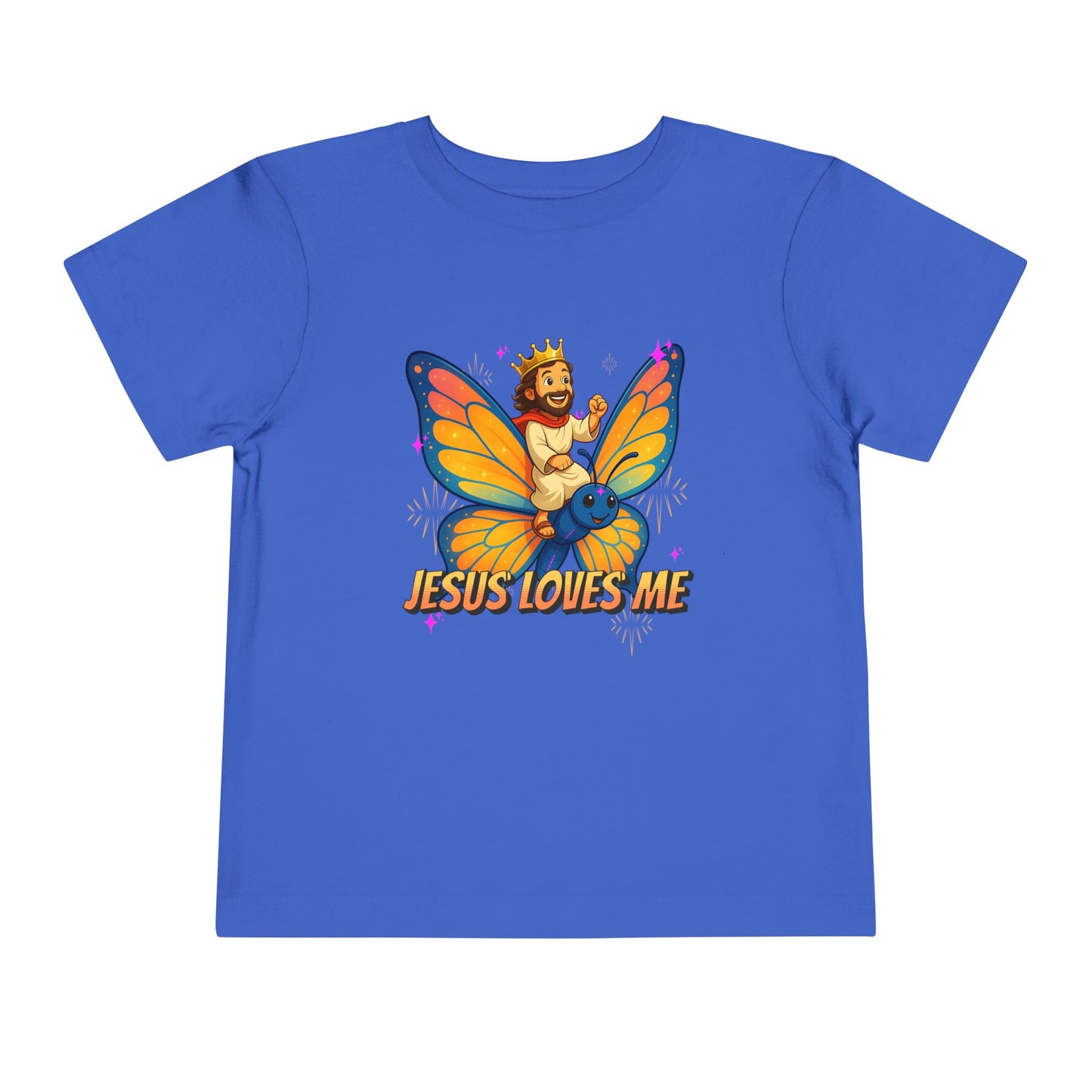 Jesus Loves Me! Jesus Riding a Butterfly | Toddler T-Shirt