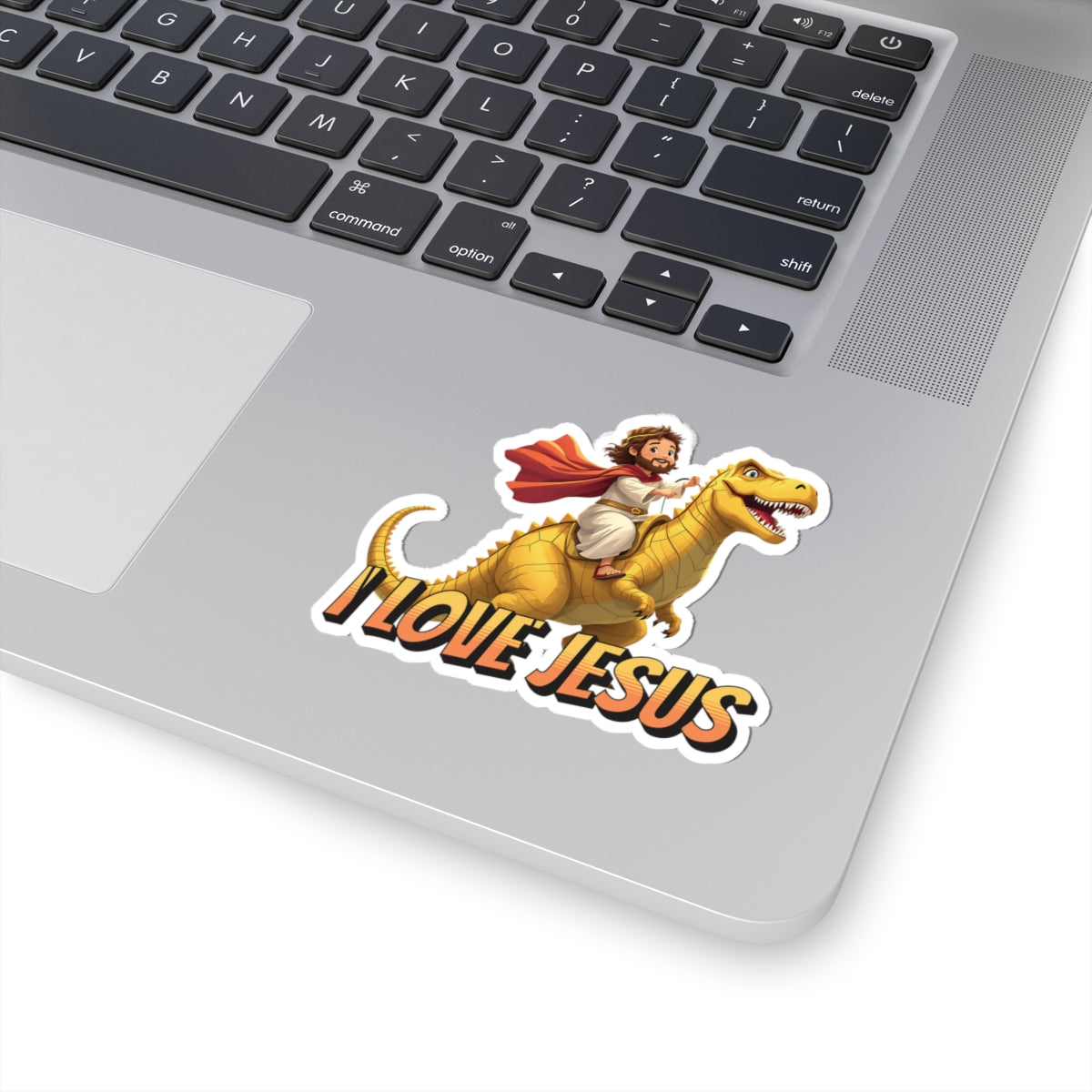 Jesus Riding A T-Rex - Sticker