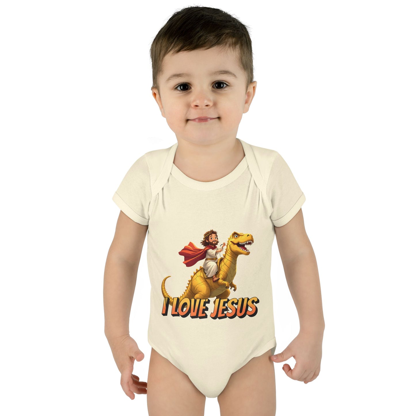 I Love Jesus T-Rex Infant Bodysuit - Christian Baby Apparel