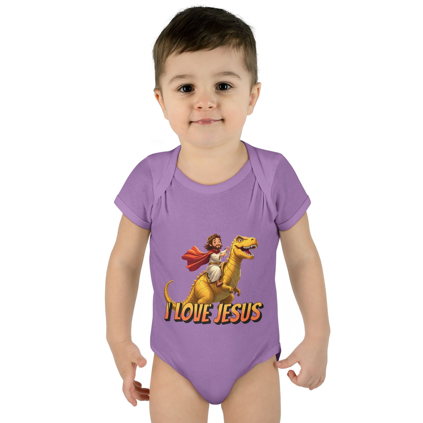 I Love Jesus T-Rex Infant Bodysuit - Christian Baby Apparel