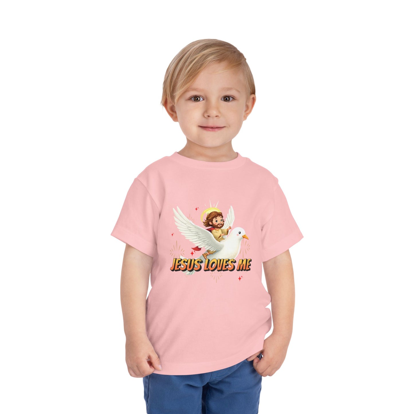Jesus Loves Me! Jesus Riding a Dove | Toddler T-Shirt