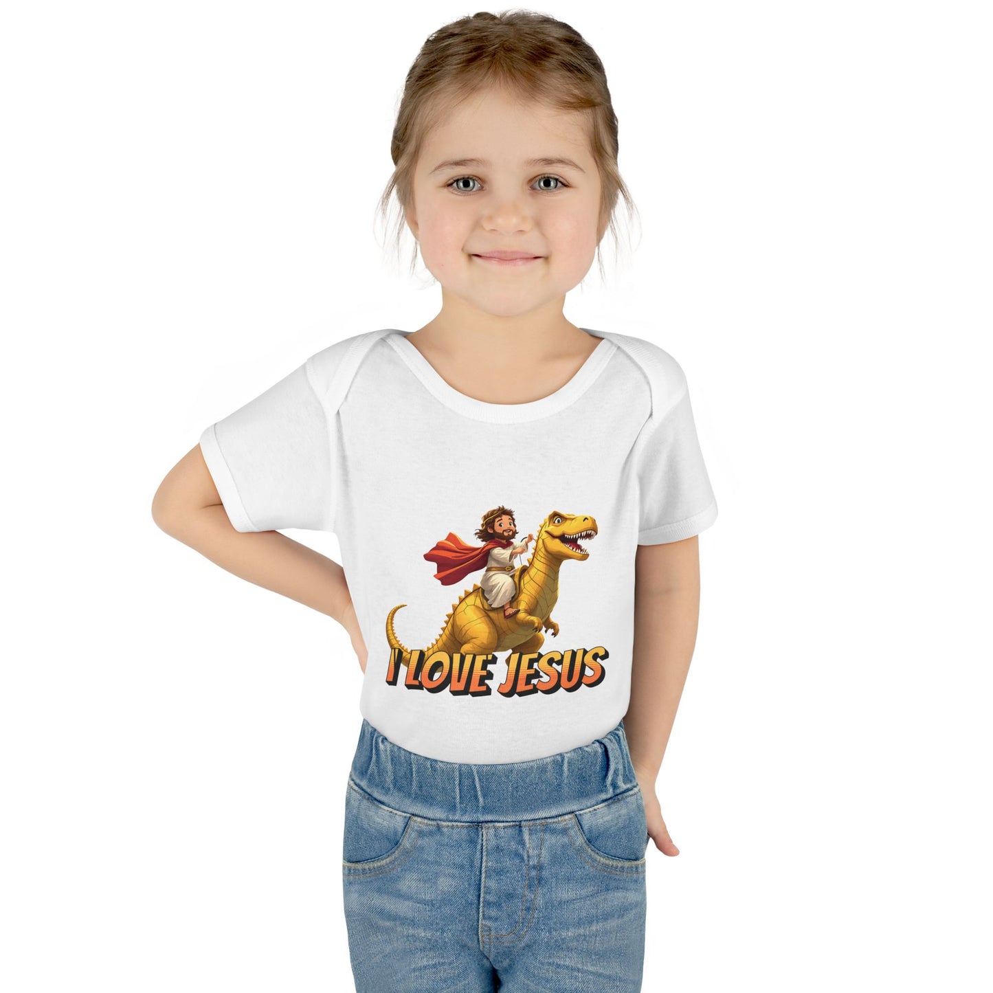 I Love Jesus T-Rex Infant Bodysuit - Christian Baby Apparel