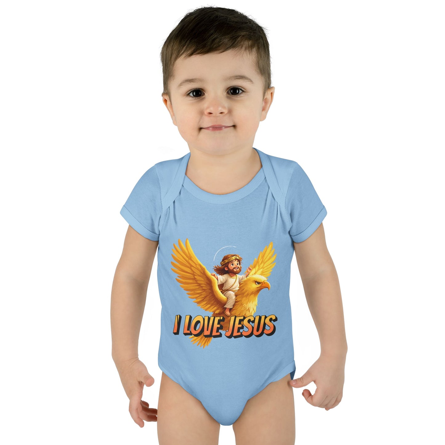 I Love Jesus Eagle Infant Bodysuit - Christian Baby Apparel