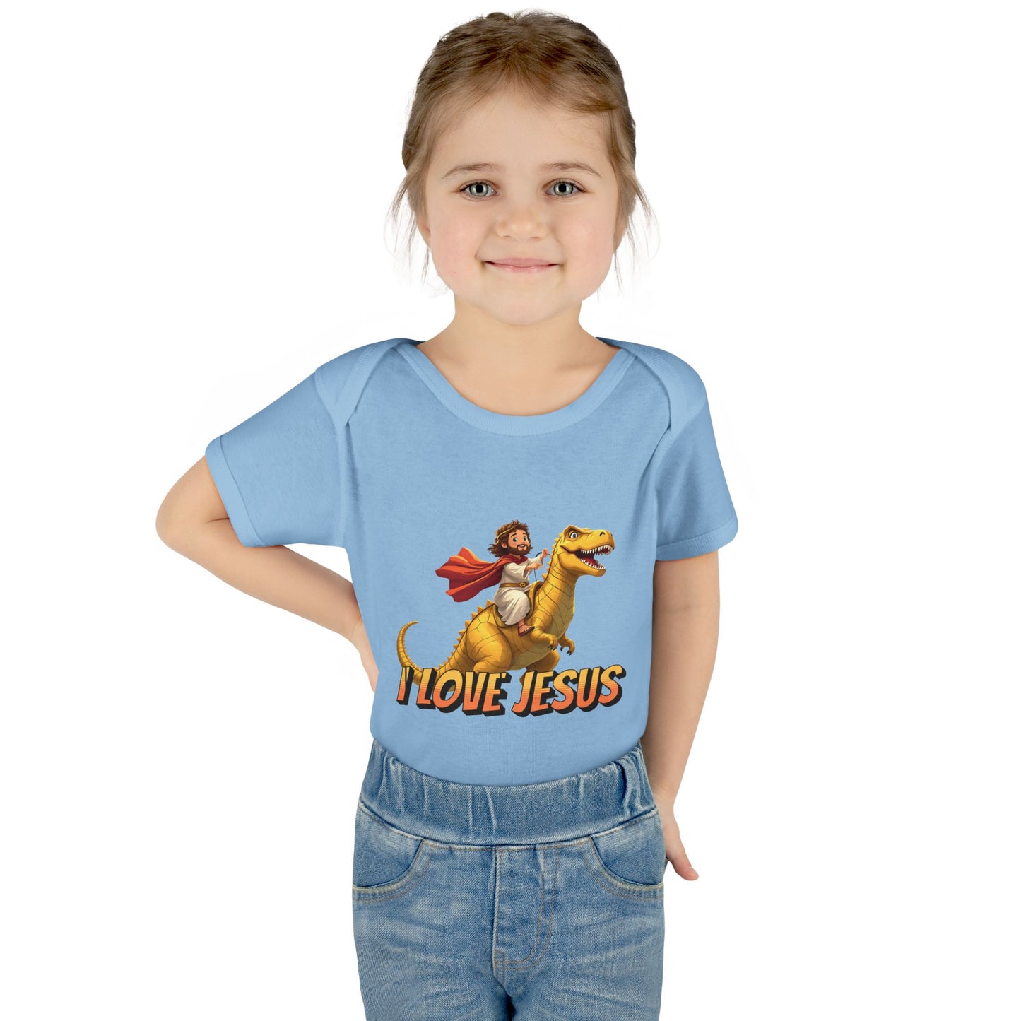 I Love Jesus T-Rex Infant Bodysuit - Christian Baby Apparel