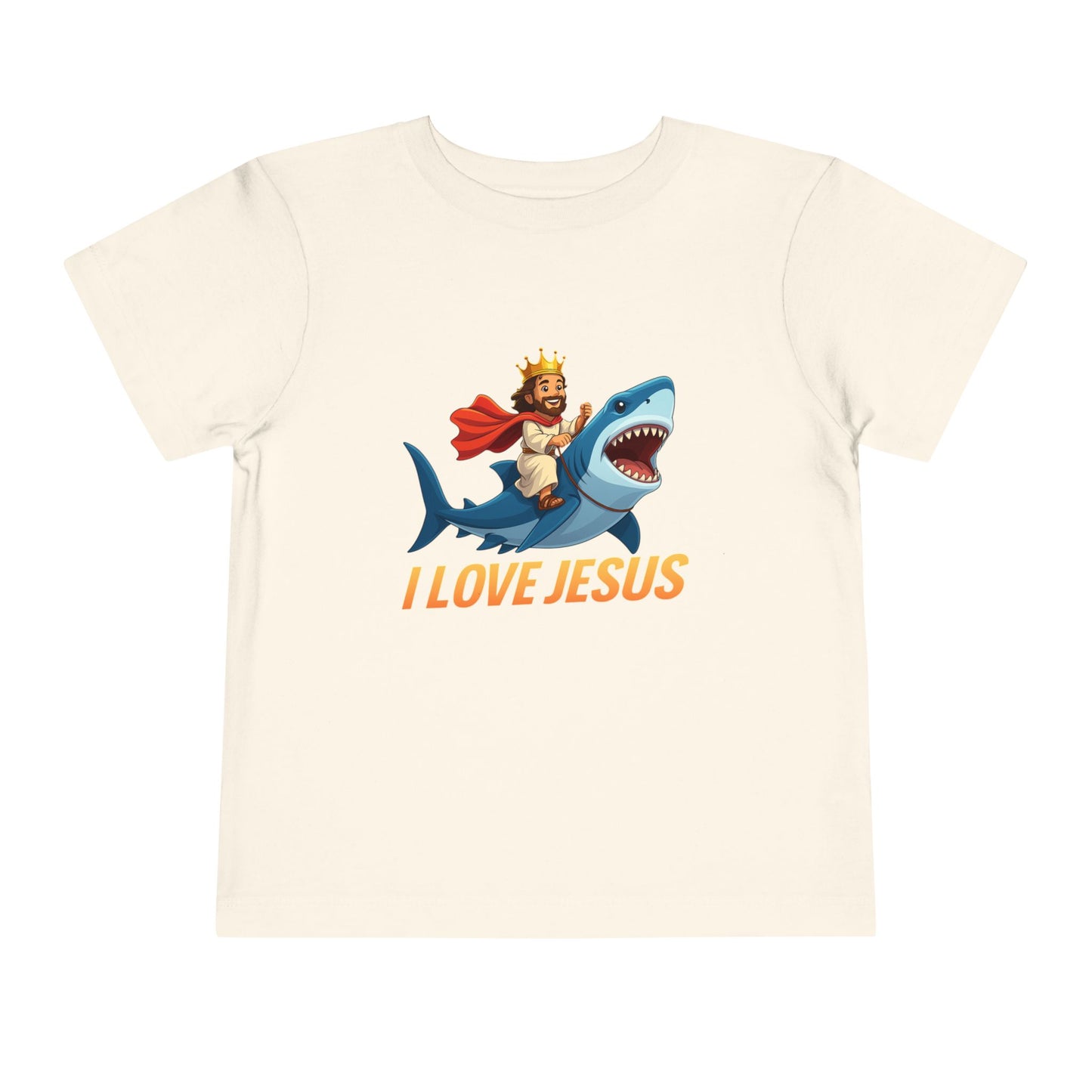 I Love Jesus! Jesus Riding a Shark | Toddler T-Shirt