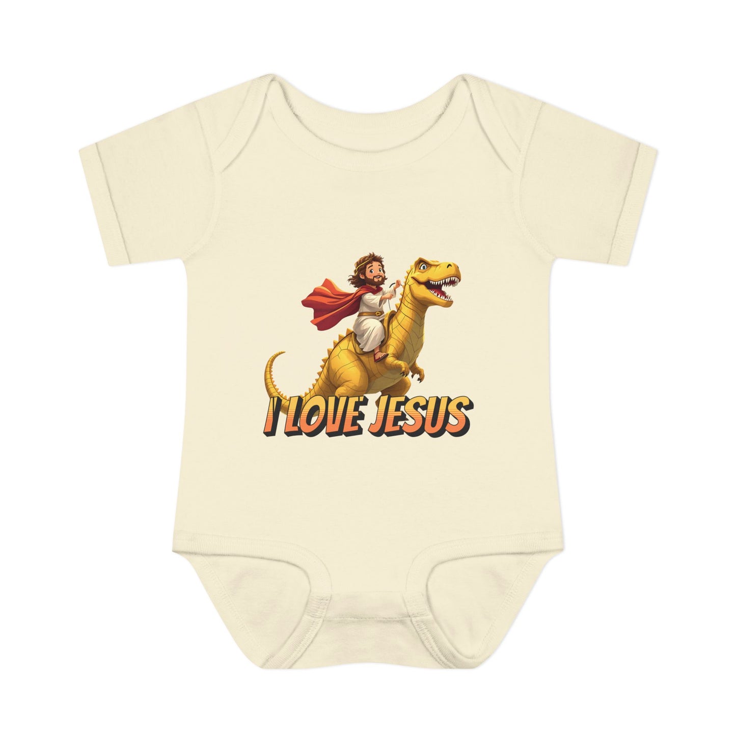 I Love Jesus T-Rex Infant Bodysuit - Christian Baby Apparel