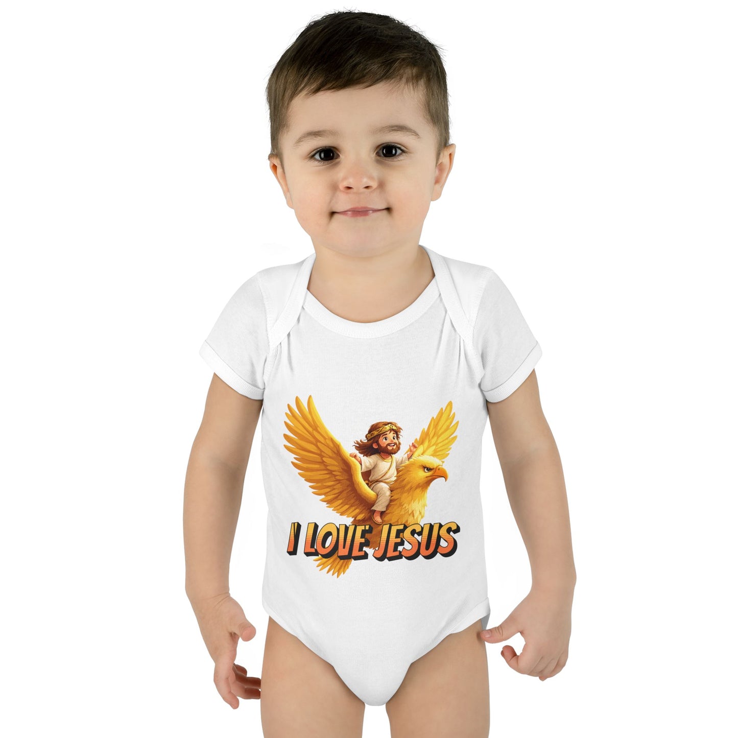I Love Jesus Eagle Infant Bodysuit - Christian Baby Apparel