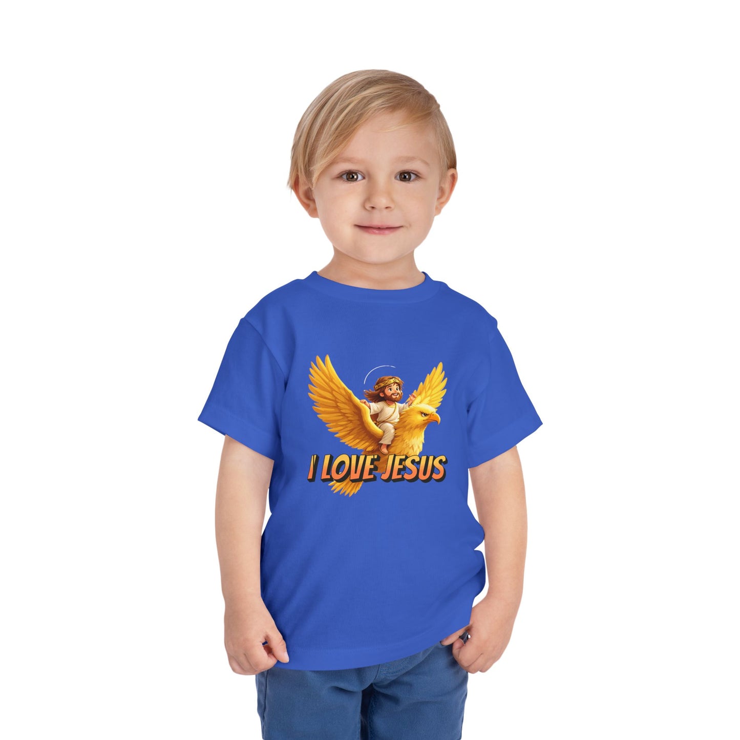 I Love Jesus! Jesus Riding an Eagle | Toddler T-Shirt