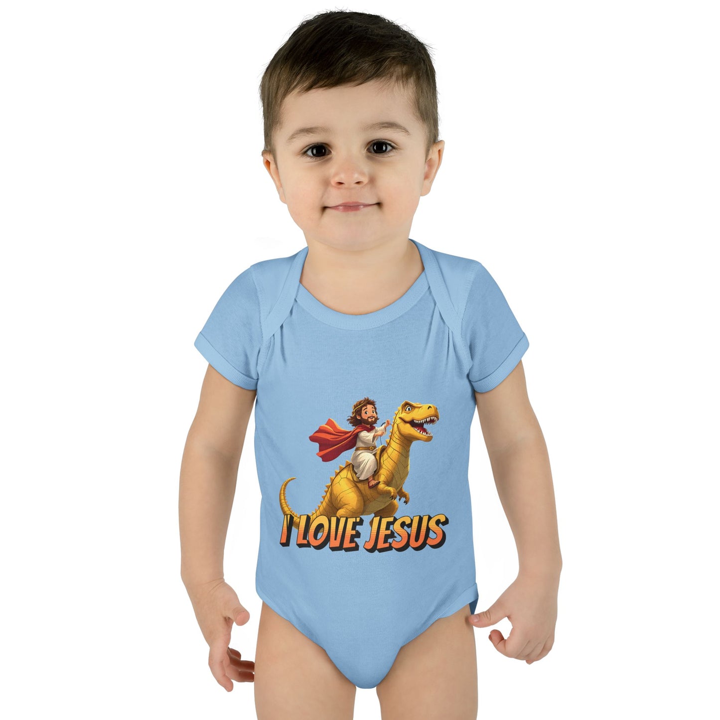 I Love Jesus T-Rex Infant Bodysuit - Christian Baby Apparel