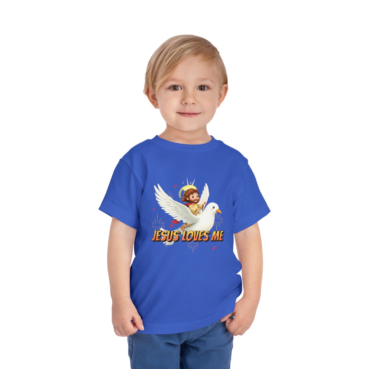 Jesus Loves Me! Jesus Riding a Dove | Toddler T-Shirt
