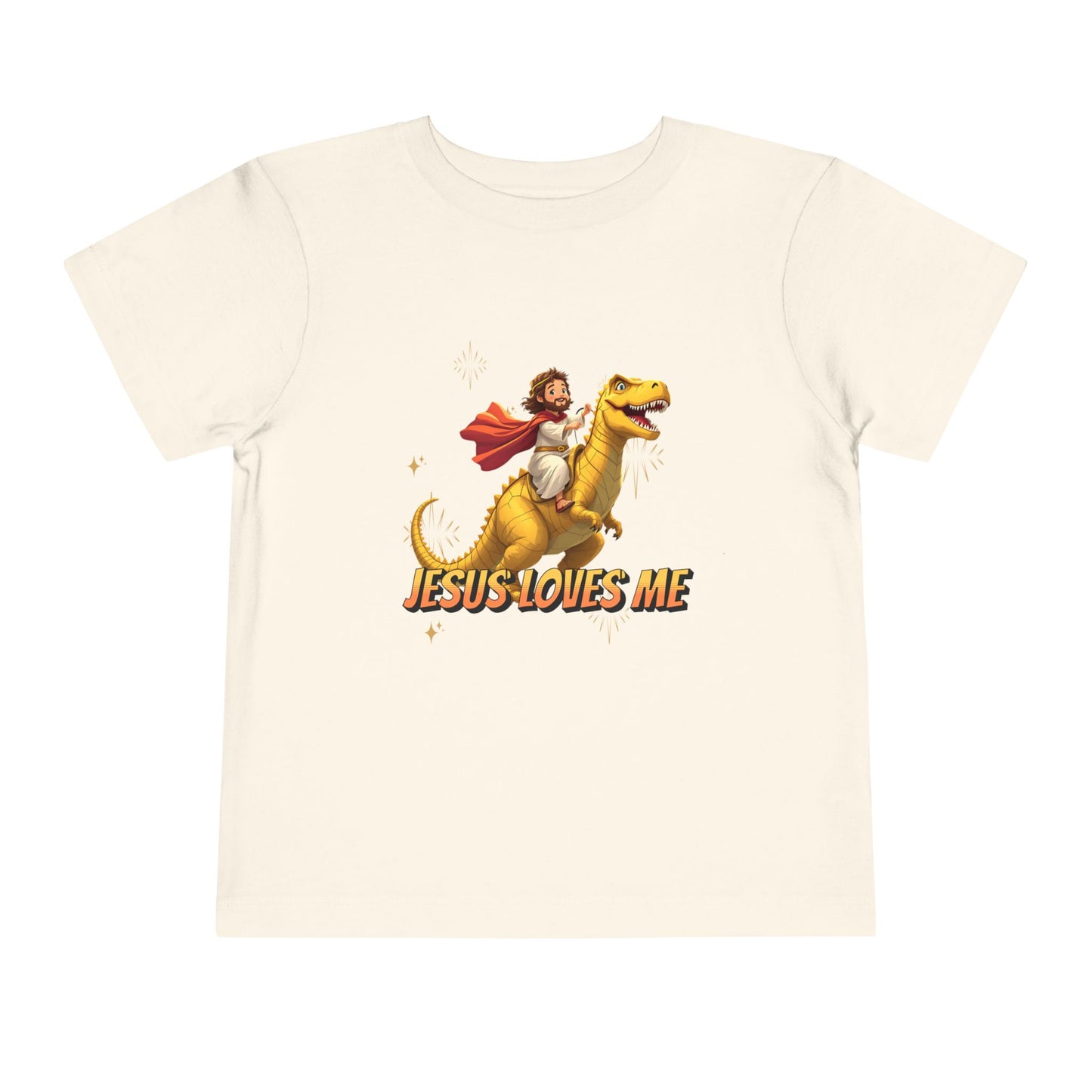 Jesus Loves Me! Jesus Riding a T-Rex | Toddler T-Shirt