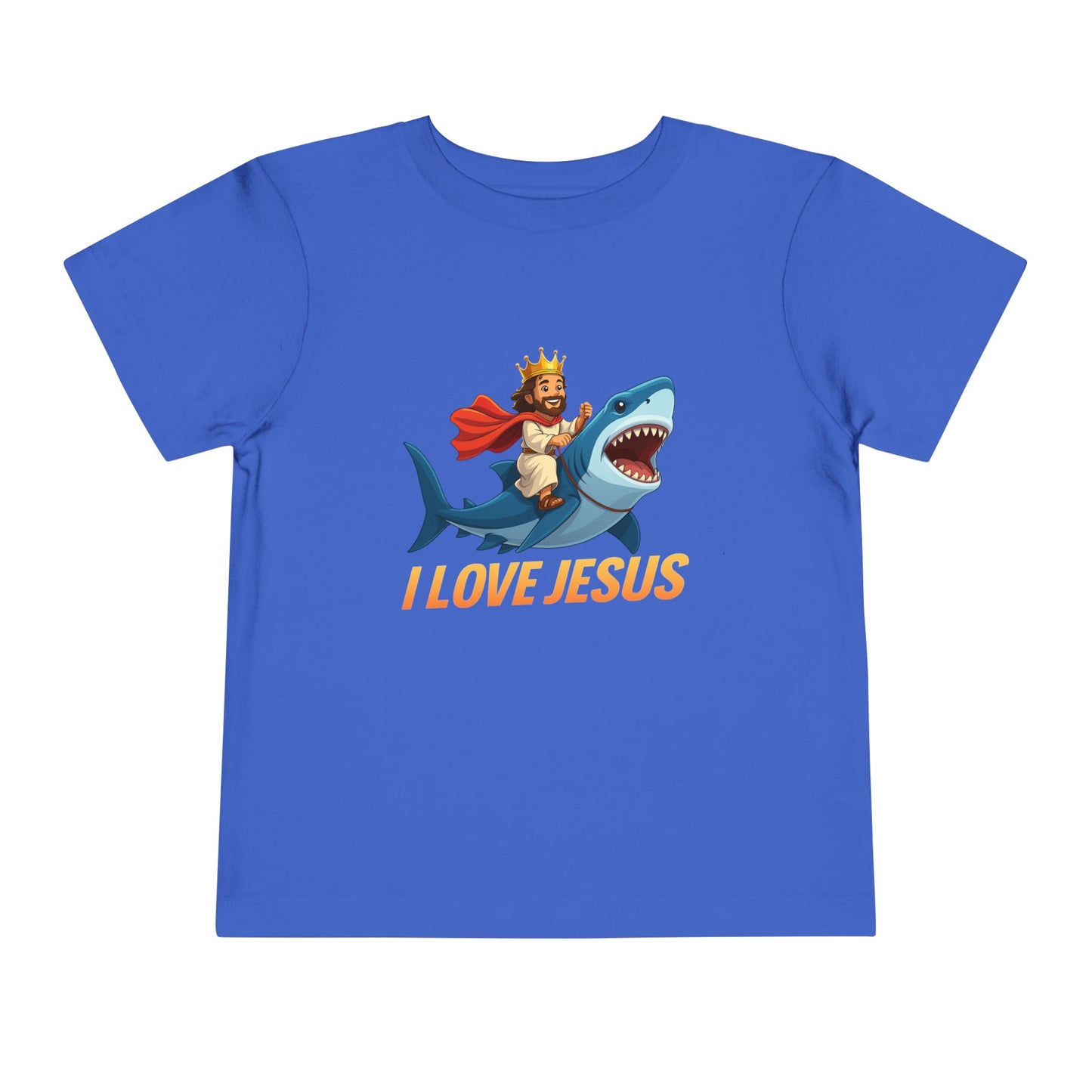 I Love Jesus! Jesus Riding a Shark | Toddler T-Shirt