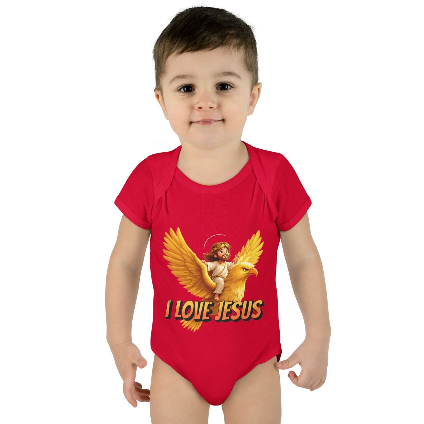 I Love Jesus Eagle Infant Bodysuit - Christian Baby Apparel