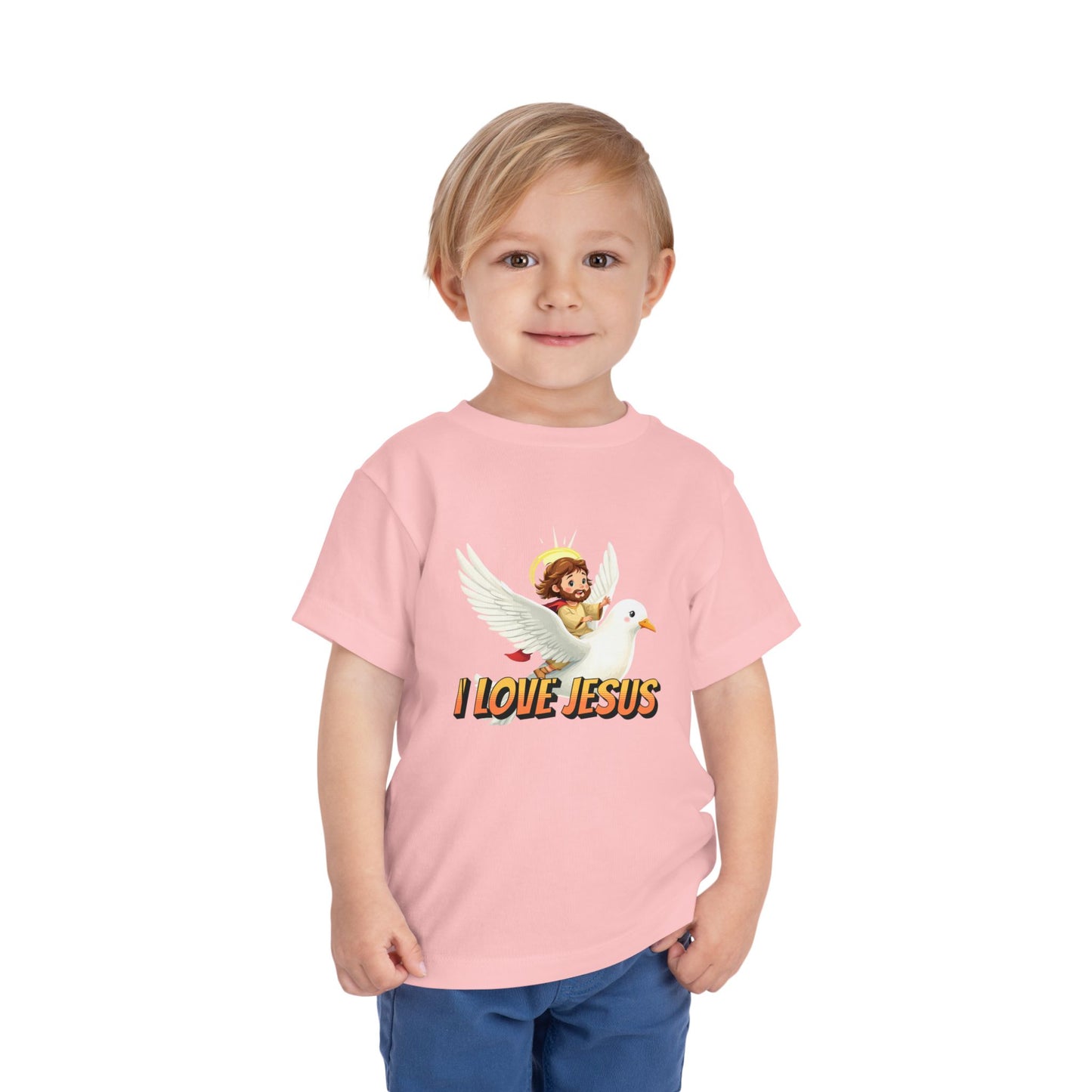 I Love Jesus! Jesus Riding a Dove | Toddler T-Shirt