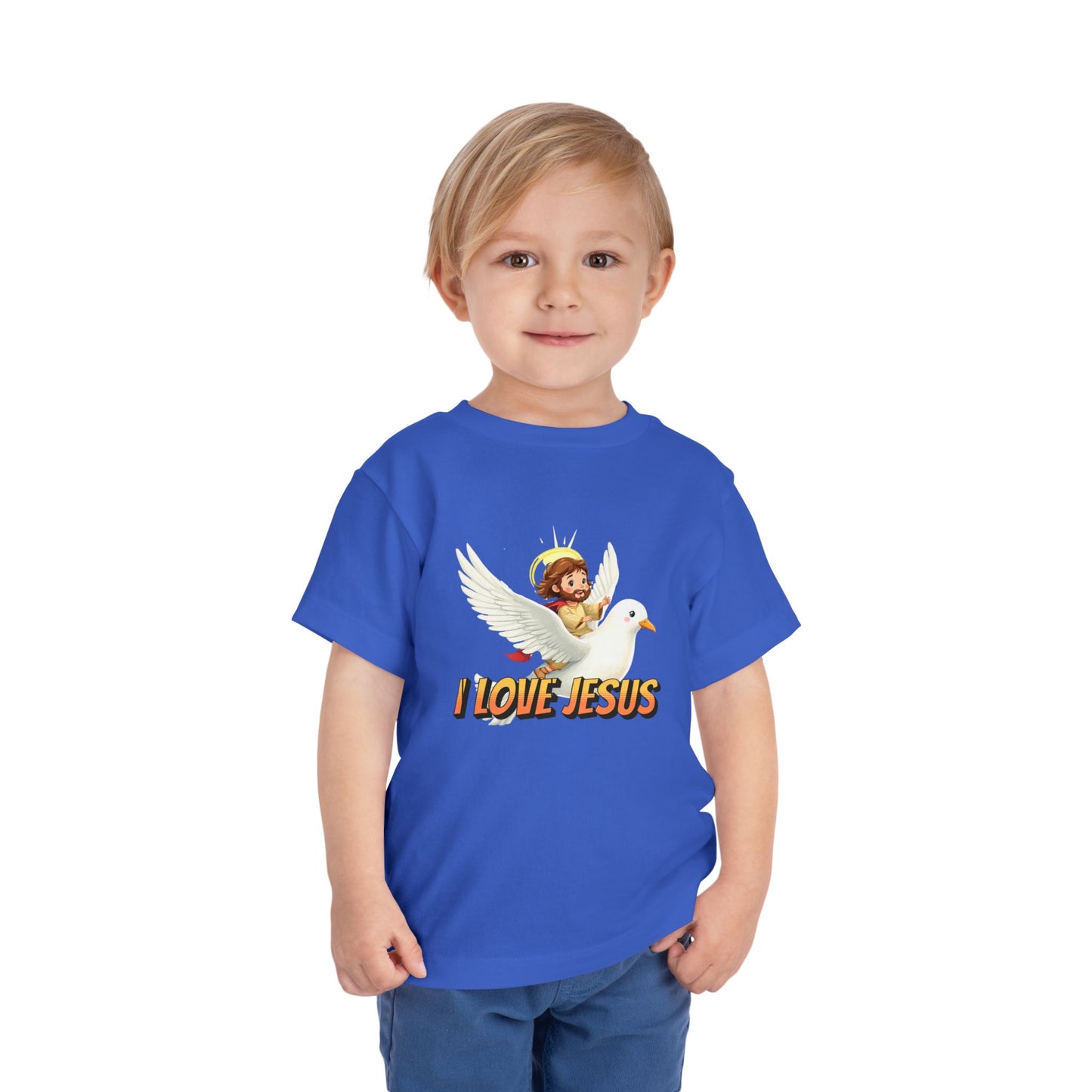 I Love Jesus! Jesus Riding a Dove | Toddler T-Shirt