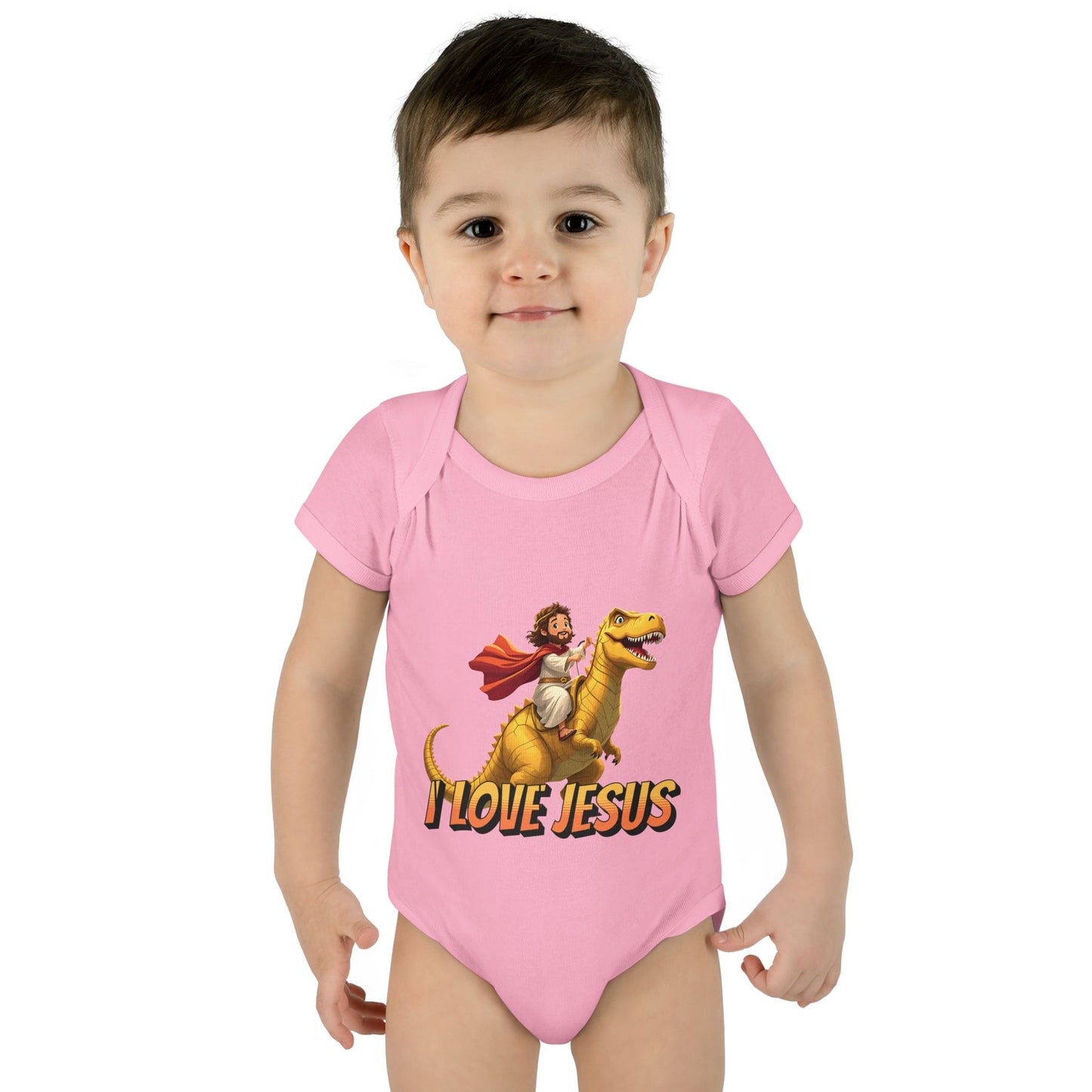 I Love Jesus T-Rex Infant Bodysuit - Christian Baby Apparel
