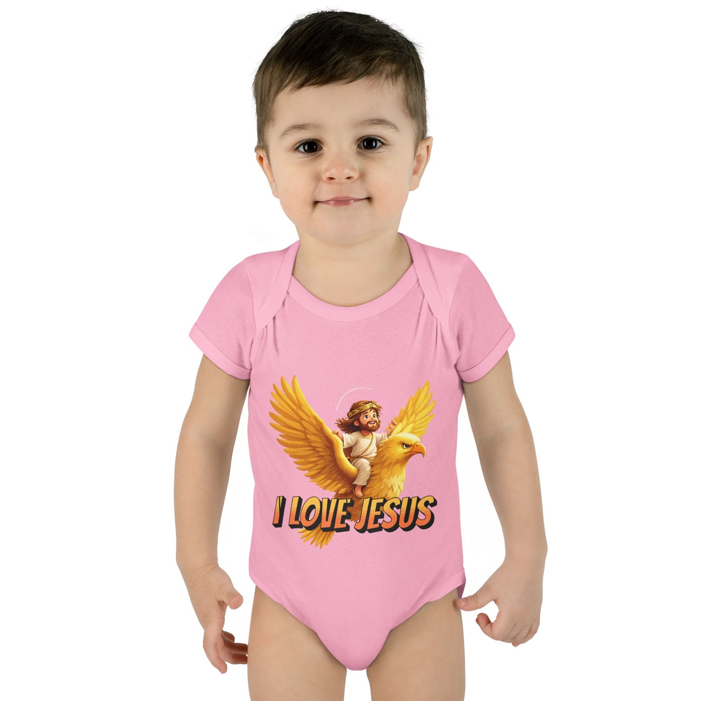 I Love Jesus Eagle Infant Bodysuit - Christian Baby Apparel