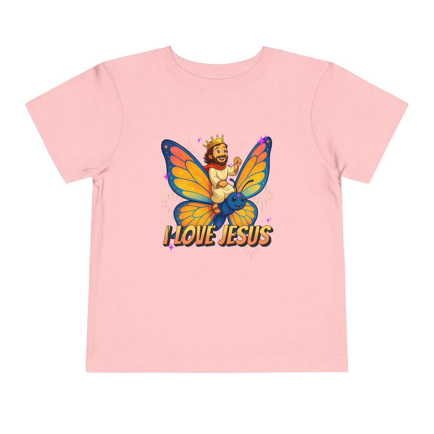 I Love Jesus! Jesus Riding a Butterfly | Toddler T-Shirt
