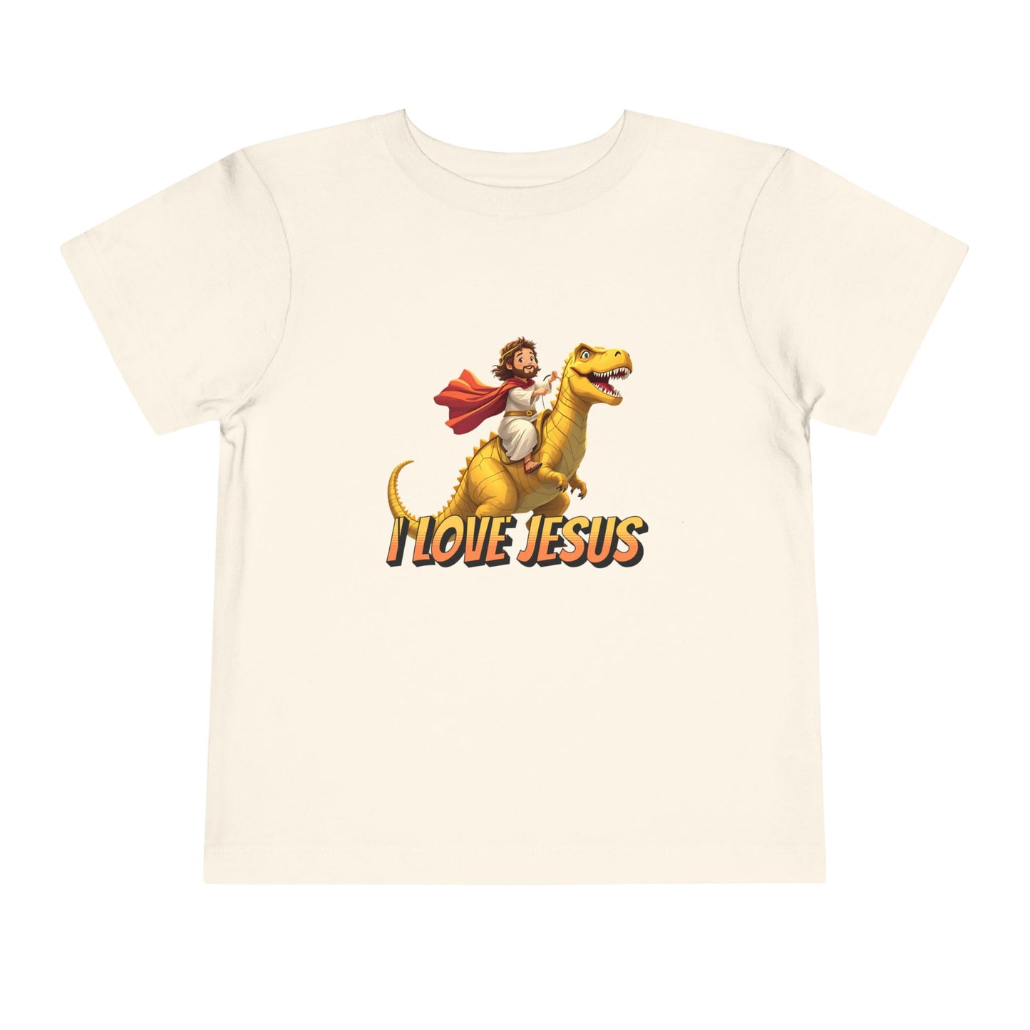 I Love Jesus! Jesus Riding a T-Rex | Toddler T-Shirt
