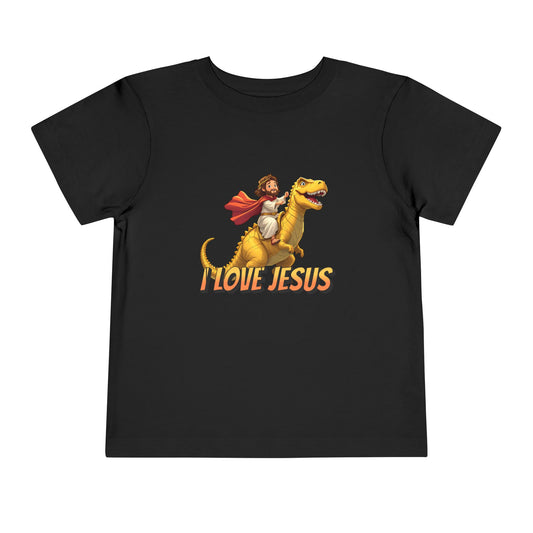 I Love Jesus! Jesus Riding a T-Rex | Toddler T-Shirt