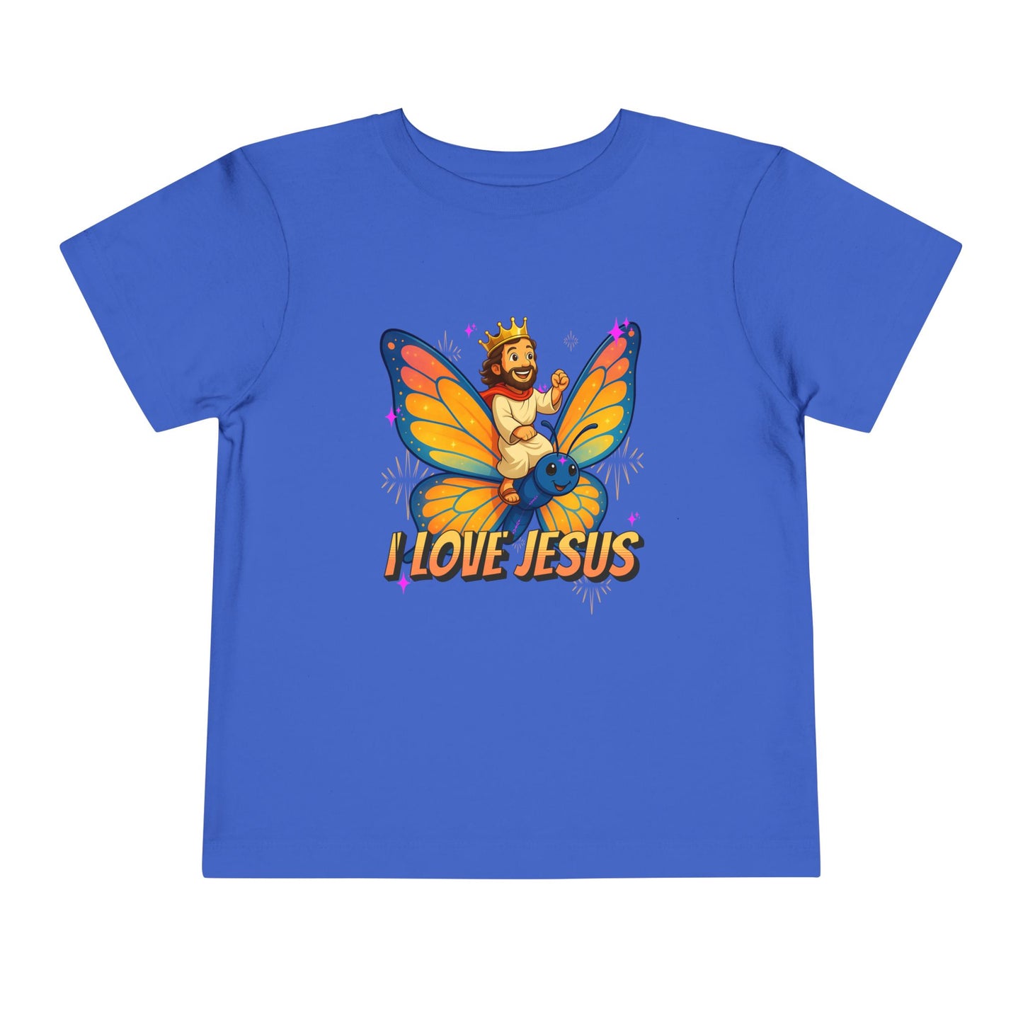 I Love Jesus! Jesus Riding a Butterfly | Toddler T-Shirt
