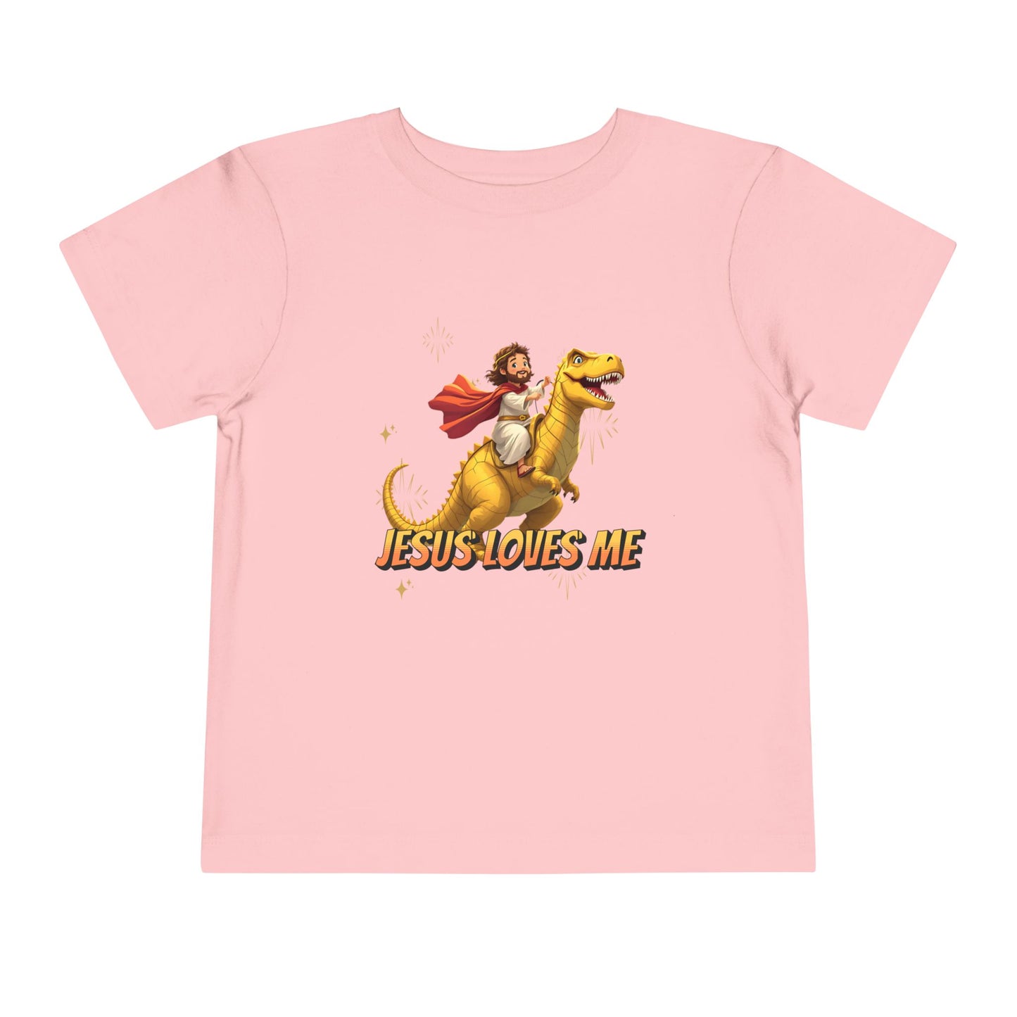 Jesus Loves Me! Jesus Riding a T-Rex | Toddler T-Shirt