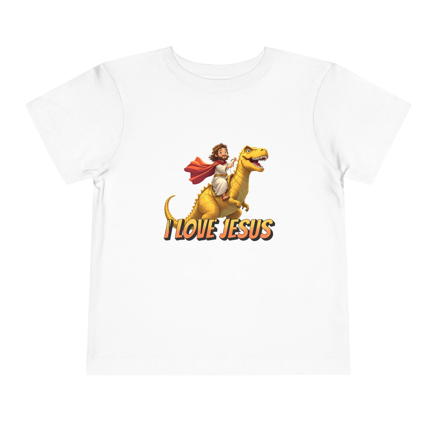 I Love Jesus! Jesus Riding a T-Rex | Toddler T-Shirt