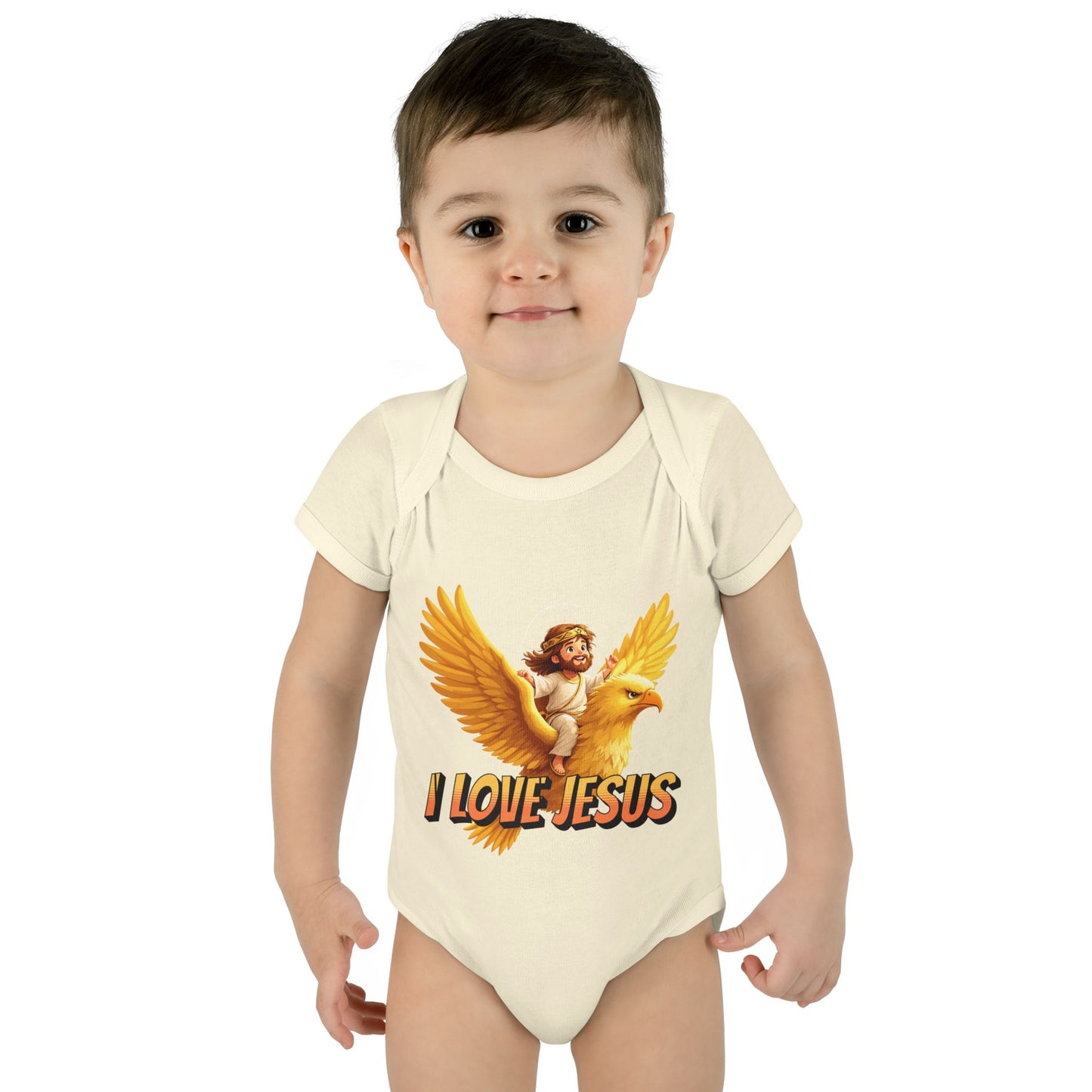 I Love Jesus Eagle Infant Bodysuit - Christian Baby Apparel