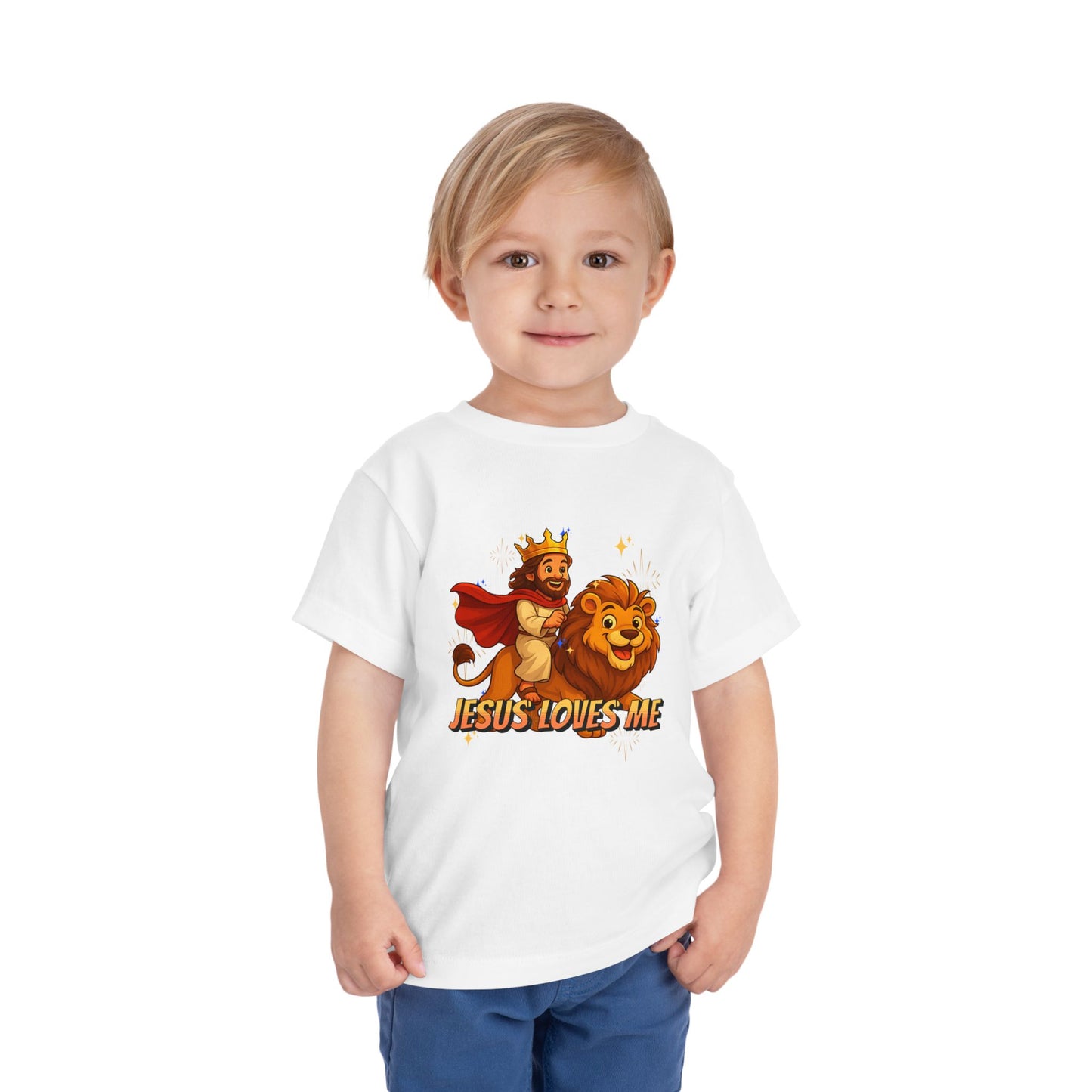 Jesus Loves Me! Jesus Riding a Lion | Toddler T-Shirt