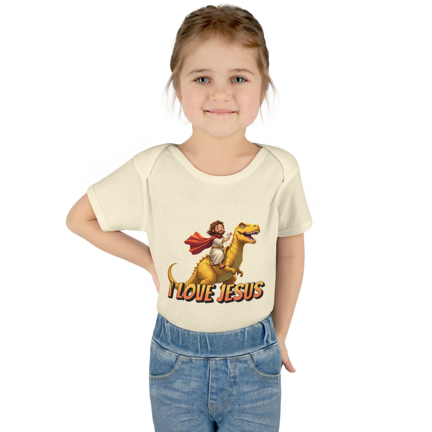 I Love Jesus T-Rex Infant Bodysuit - Christian Baby Apparel
