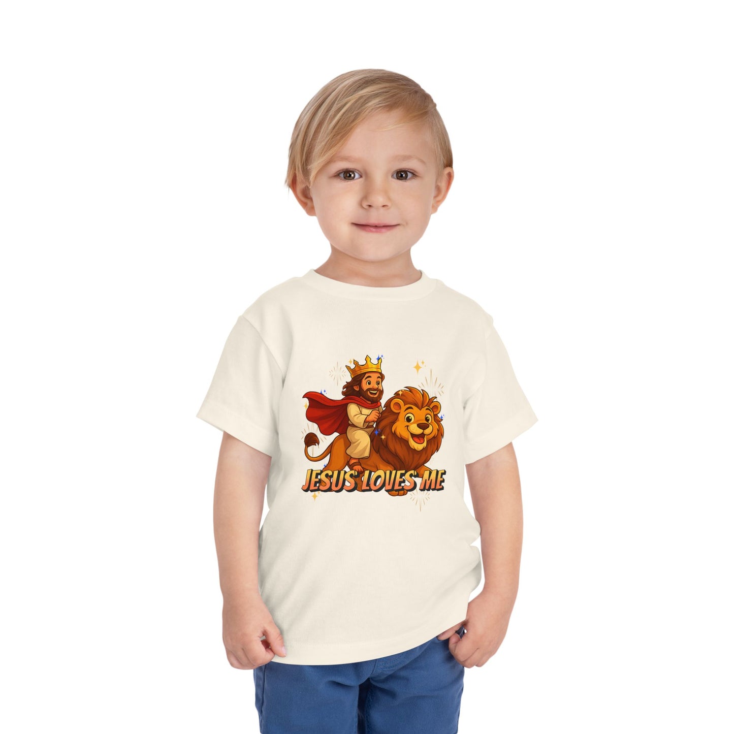 Jesus Loves Me! Jesus Riding a Lion | Toddler T-Shirt