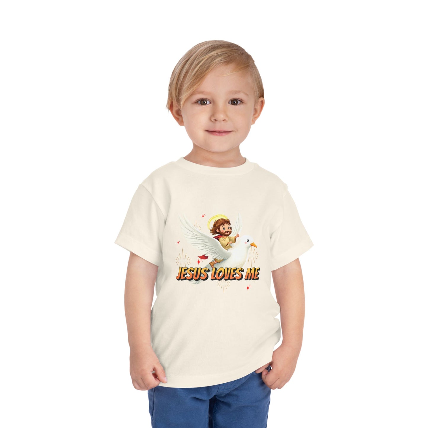 Jesus Loves Me! Jesus Riding a Dove | Toddler T-Shirt