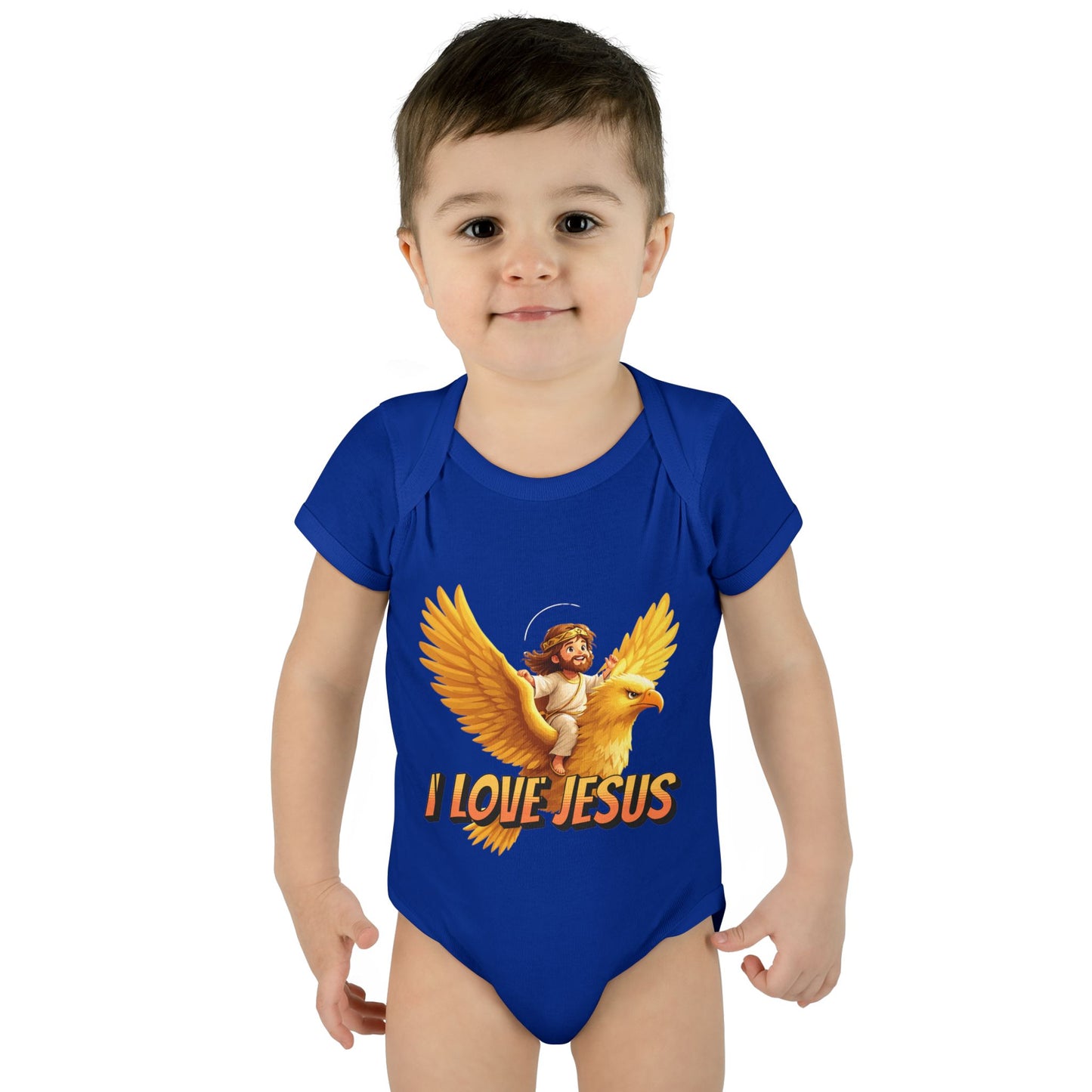 I Love Jesus Eagle Infant Bodysuit - Christian Baby Apparel