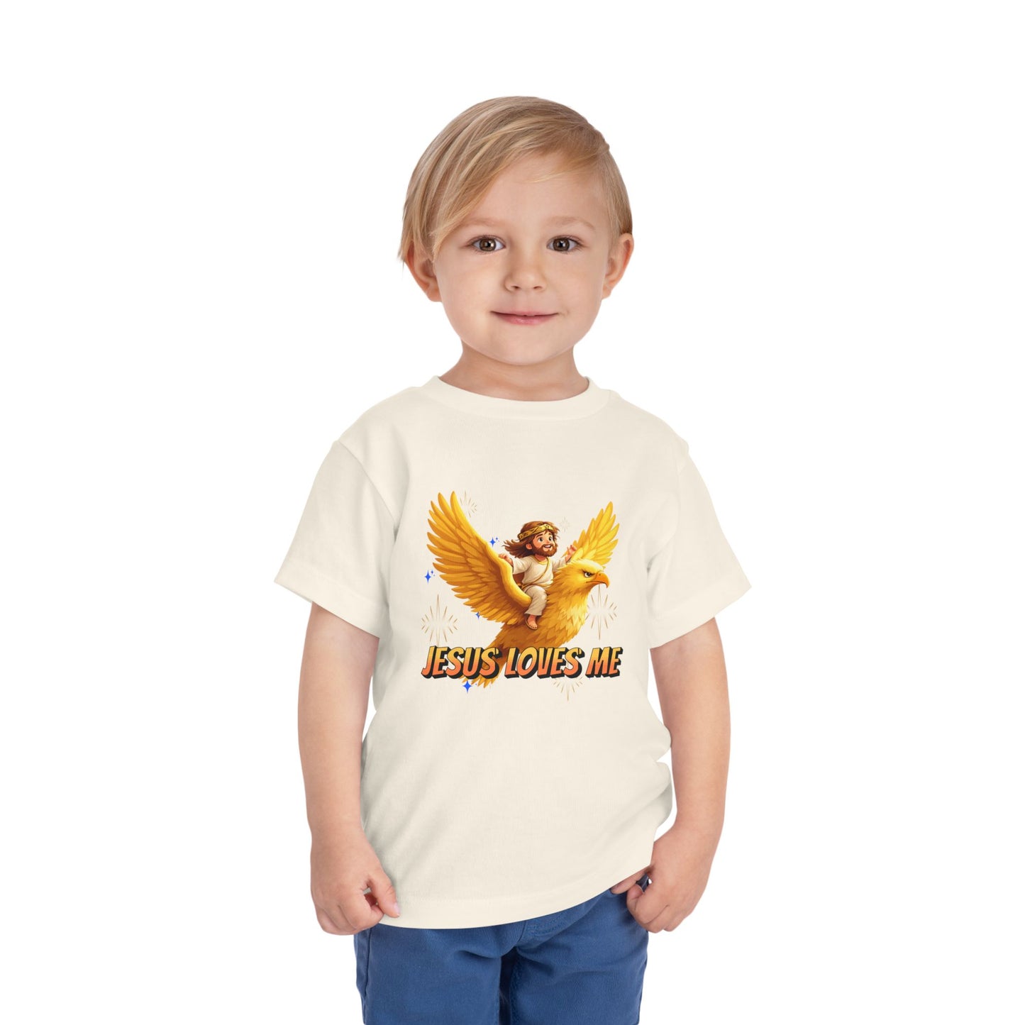 Jesus Loves Me! Jesus Riding an Eagle | Toddler T-Shirt