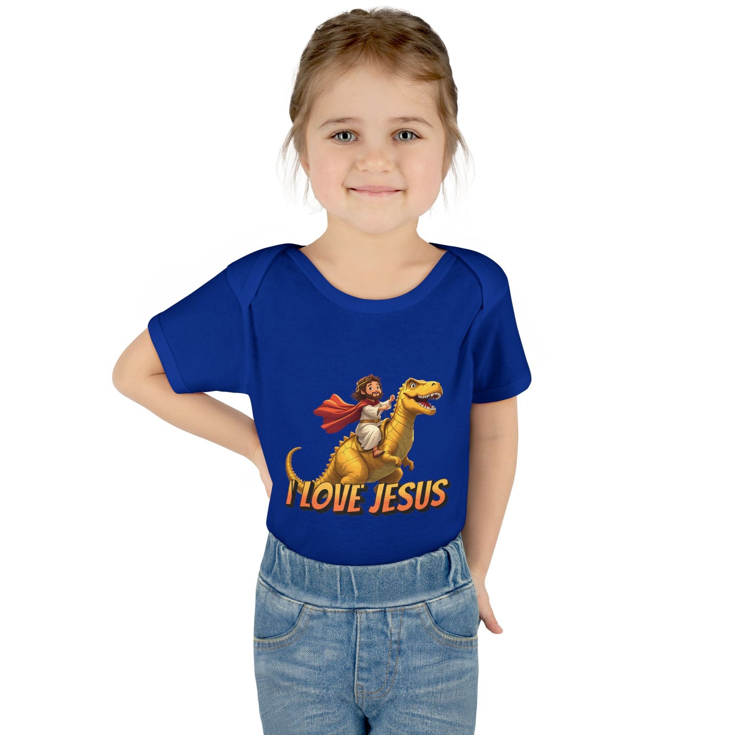 I Love Jesus T-Rex Infant Bodysuit - Christian Baby Apparel