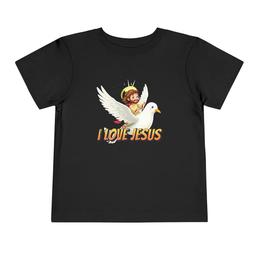 I Love Jesus! Jesus Riding a Dove | Toddler T-Shirt