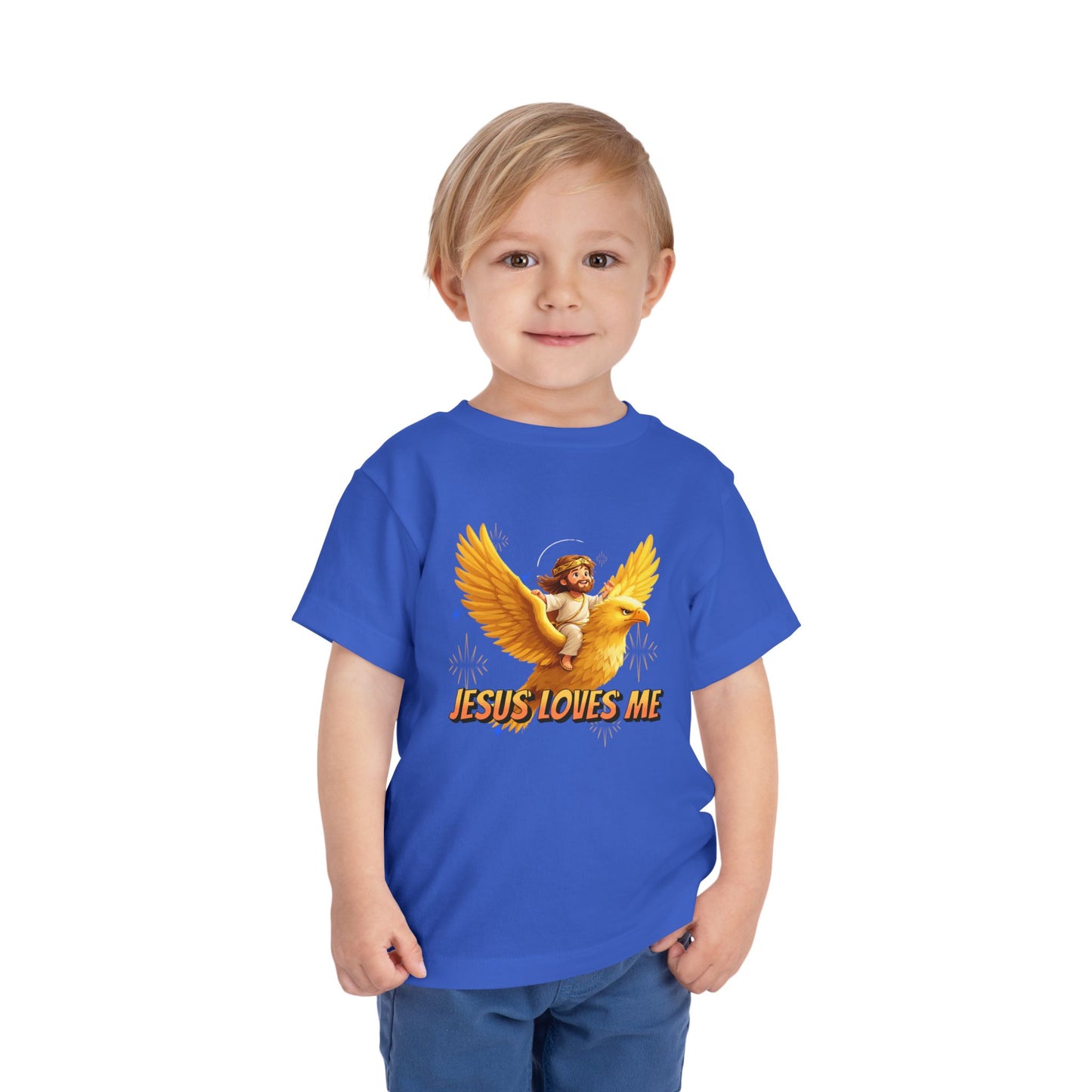 Jesus Loves Me! Jesus Riding an Eagle | Toddler T-Shirt