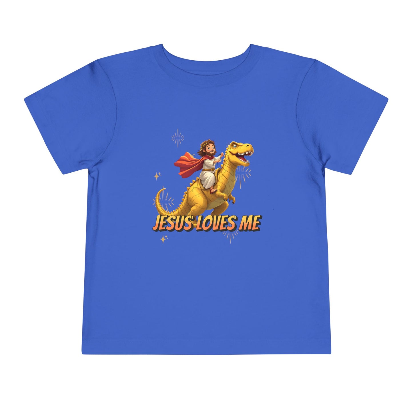 Jesus Loves Me! Jesus Riding a T-Rex | Toddler T-Shirt