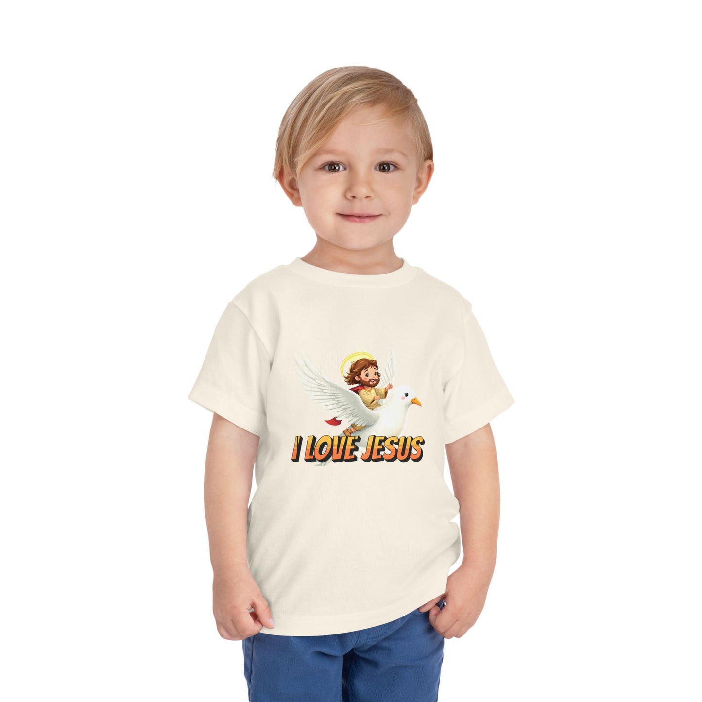 I Love Jesus! Jesus Riding a Dove | Toddler T-Shirt